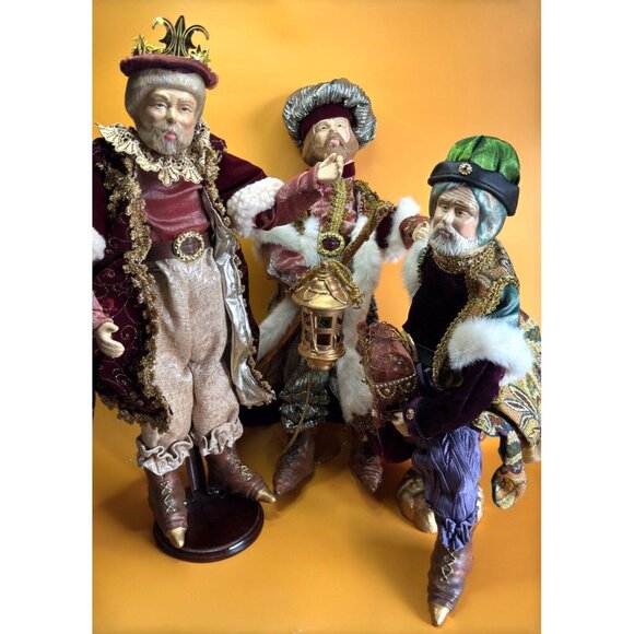 Sullivan's Large Ornate 3 Wise Men Doll Nativity Figurines Rare Find 19" - Picture 1 of 16